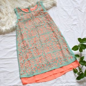 Mint/Coral Patterned Dress